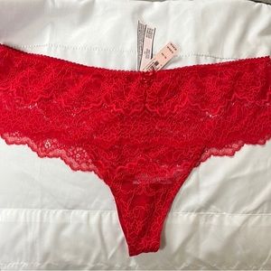 Red lace dream angels wide side thong/string